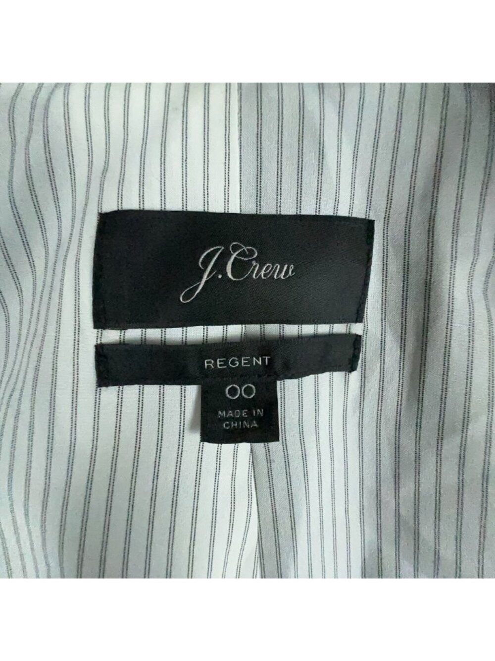 J.Crew Regent Blazer Jacket Size 00 Black Wool Blend Striped Interior Lining - Picture 5 of 12